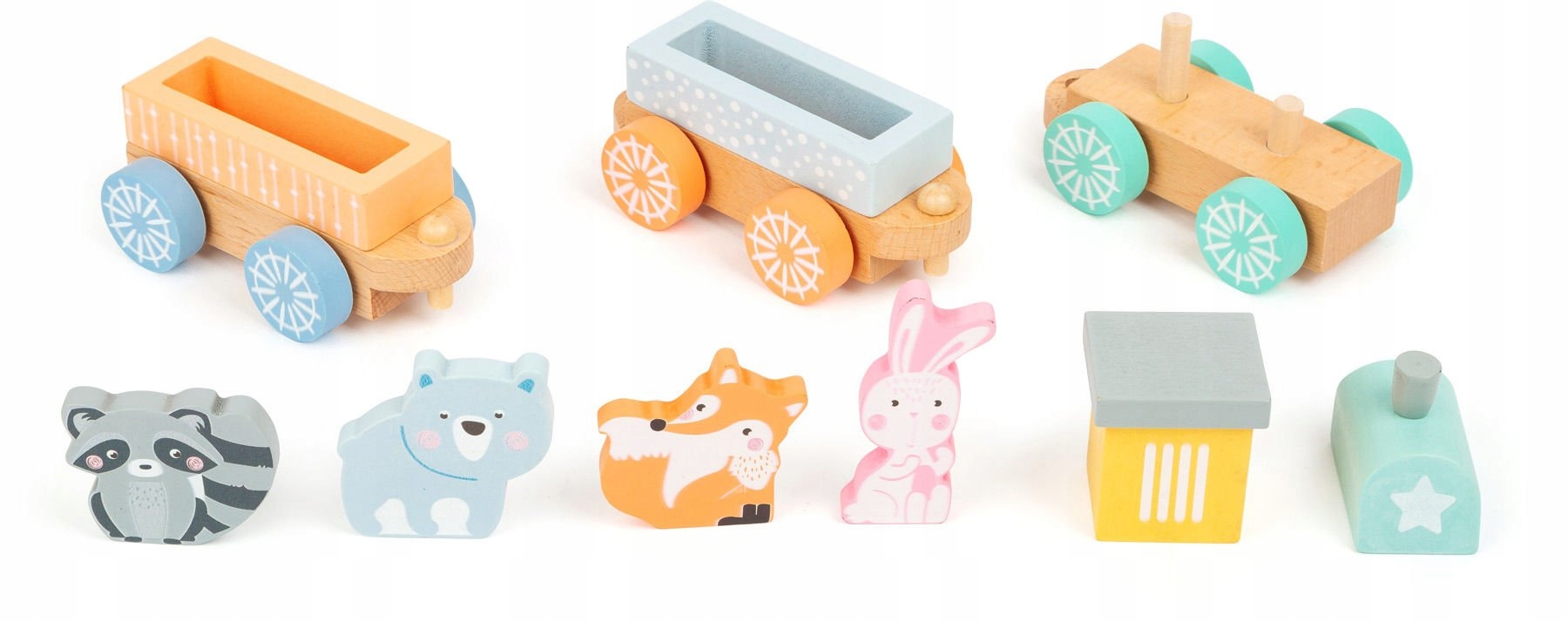 DREWNIANY POCIĄG CIUCHCIA ZE ZWIERZĄTKAMI Bohater brak