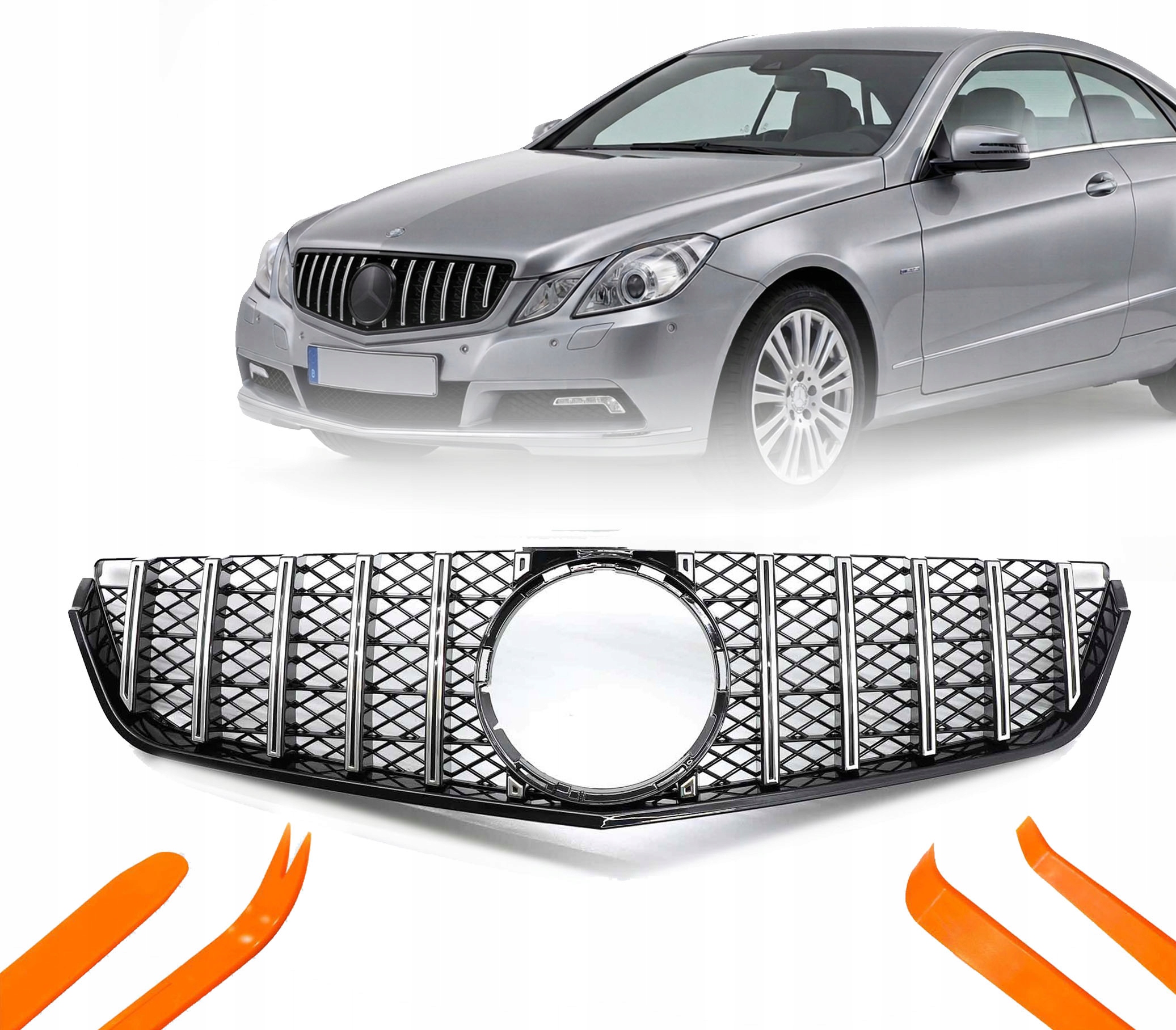 Atrapa Grill Mercedes Db C W207 09-13 Stříbrná Gtr Style