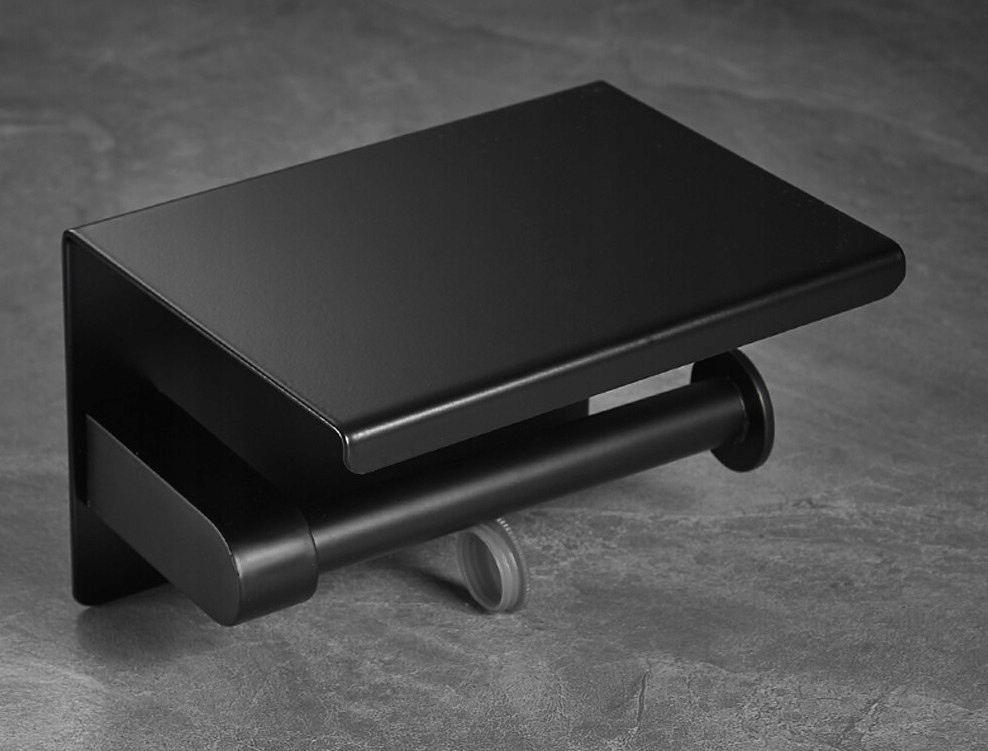 UCHWYT NA PAPIER TOALETOWY Z PÓŁKĄ CZARNY LOFT WC Przeznaczenie na papier