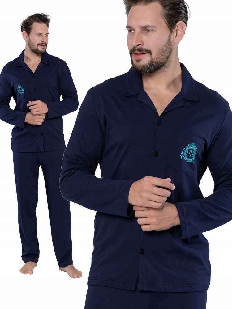 Hotberg Fryderyk – elegantní pánské rozepínací pyžamo s límečkem L