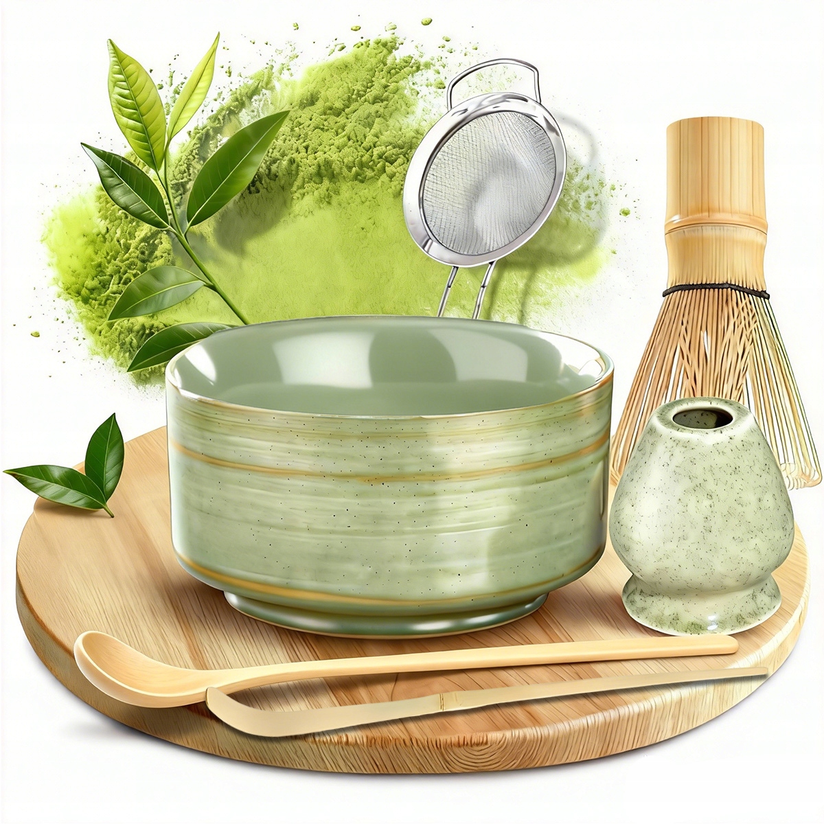 Bambusový Dárková Sada Na Čaj Matchy Chashaku 6DÍLNÝ Dárek
