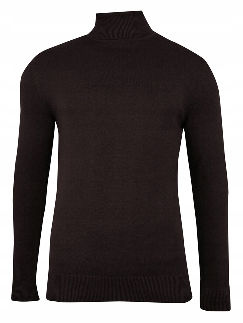 Elegancki Męski Golf -Brązowy -BRAVE SOUL - L