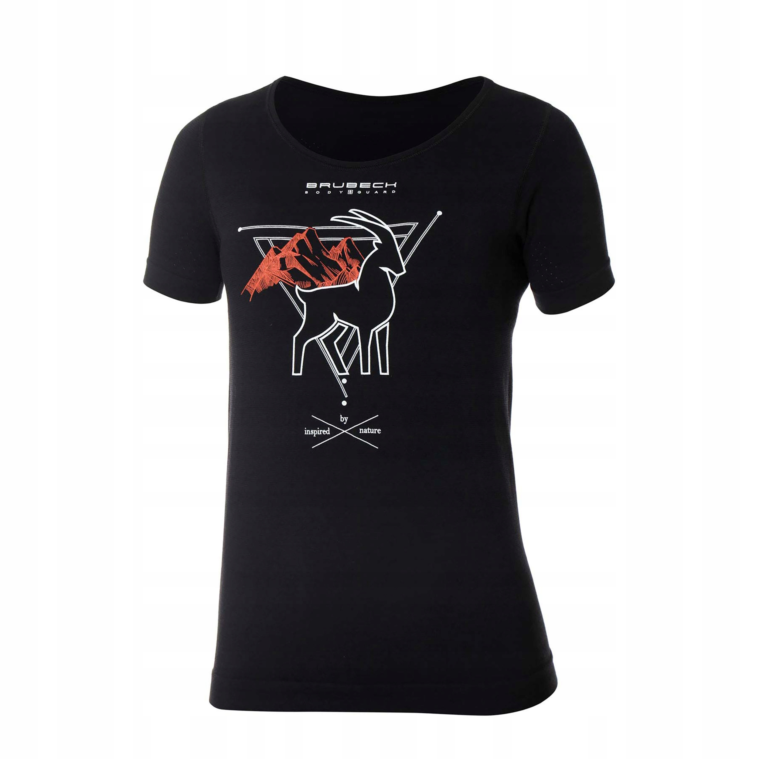 Koszulka Brubeck Outdoor Wool Pro krótki rękaw czarna damska kozica XL