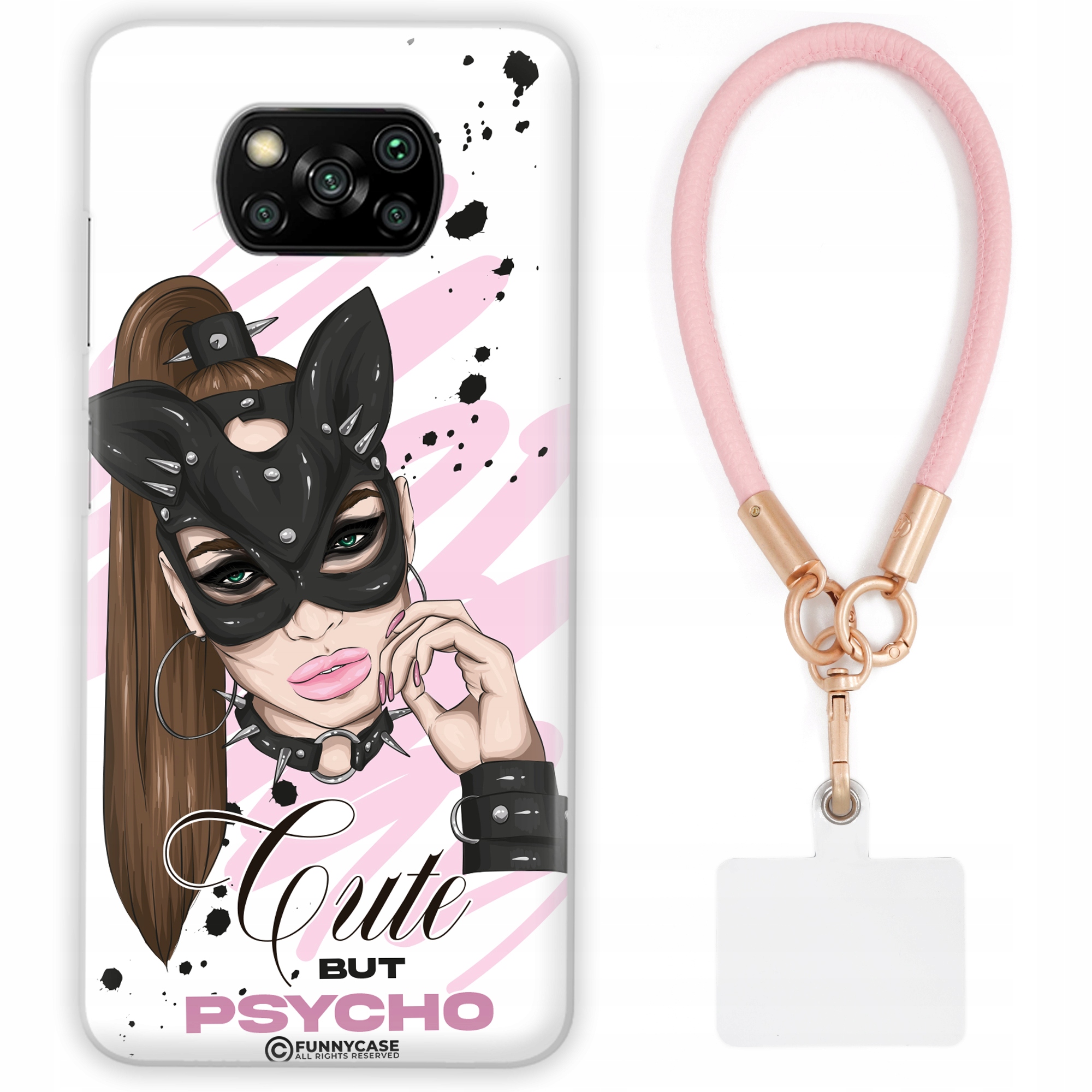 Pouzdro Pro Xiaomi Poco X3 Pro Case Ženské Bitch Růžové Kožené Vodítko Vzory