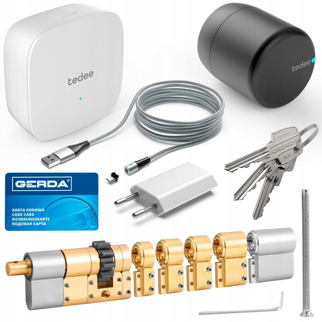 Sada elektronických zámků Tedee ozubená vložka 61/68 Typ D router Gerda