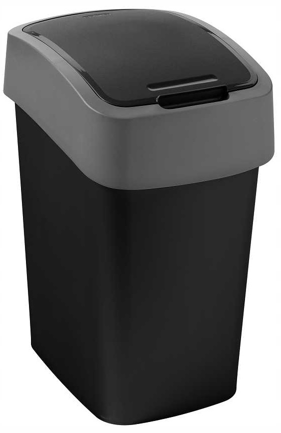 

Curver kosz na śmieci Flip-Bin czarno/srebrny 10l