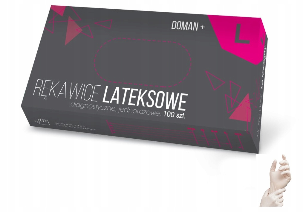 

Rękawiczki Lateksowe Pudrowane Rozmiar L 100 Sztuk