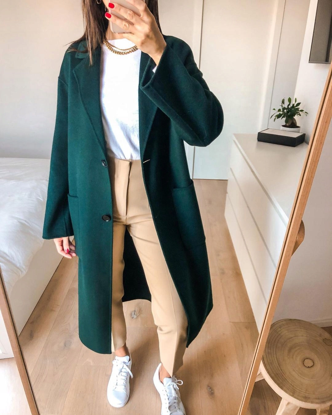 

wełniany płaszcz butelkowa zieleń Zara M