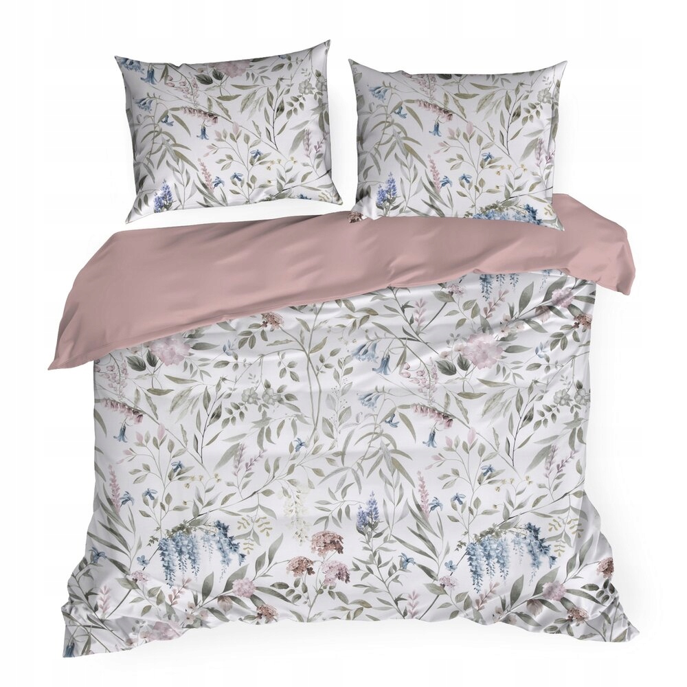 Povlečení Spring 220x200 bílá zelená botanická květinová zahrada