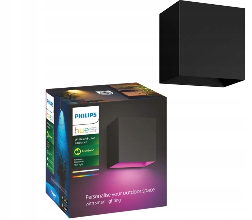 Led zahradní nástěnná lampa Philips Hue černá 8W IP44