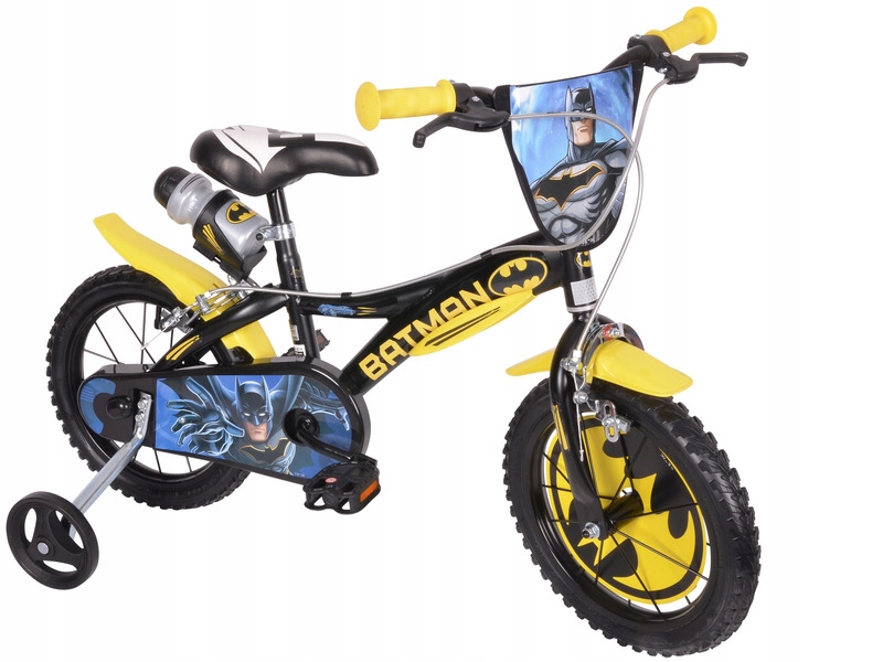 Rower dziecięcy Dino Bikes Batman 14 cali dla chłopca Czarny