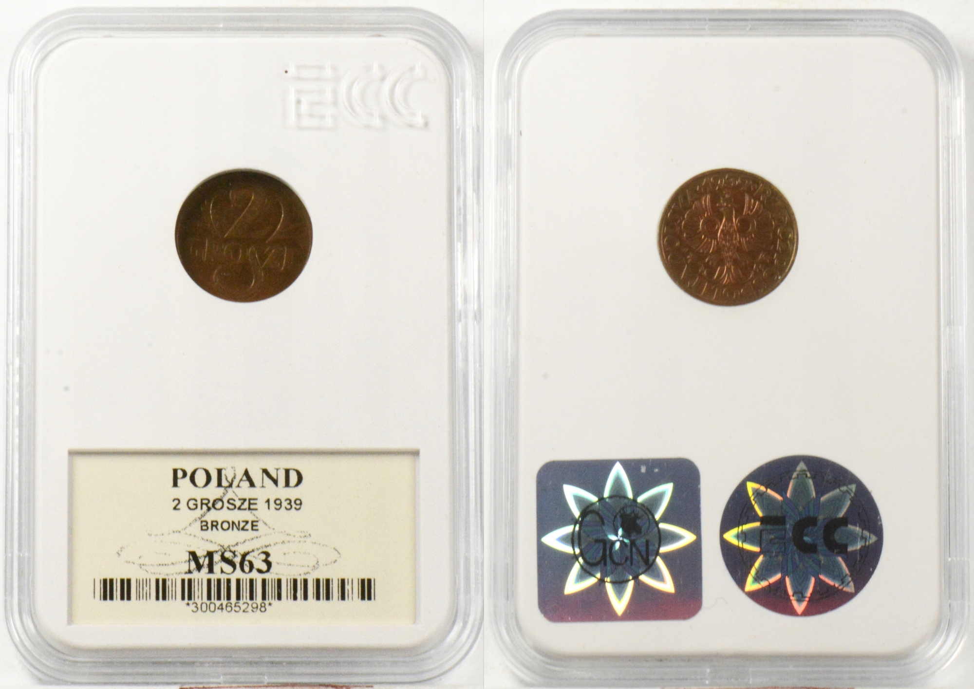 FZ. 2 GROSZE 1939 BRĄZ MS63 13.03