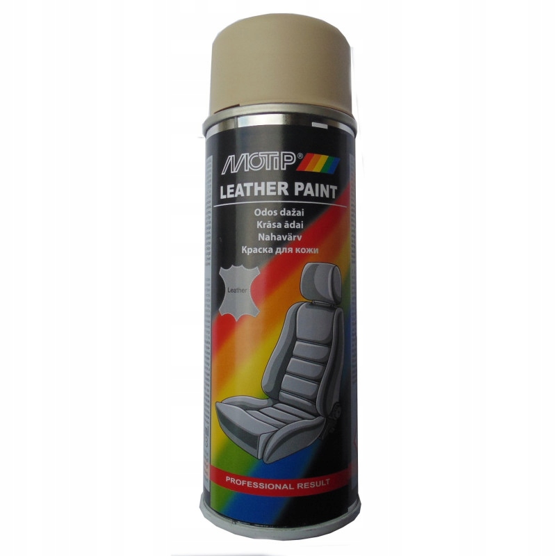 Motip Leather Vinyl Lakier Do Renowacji Skóry Spray 200ml beżowo-szary