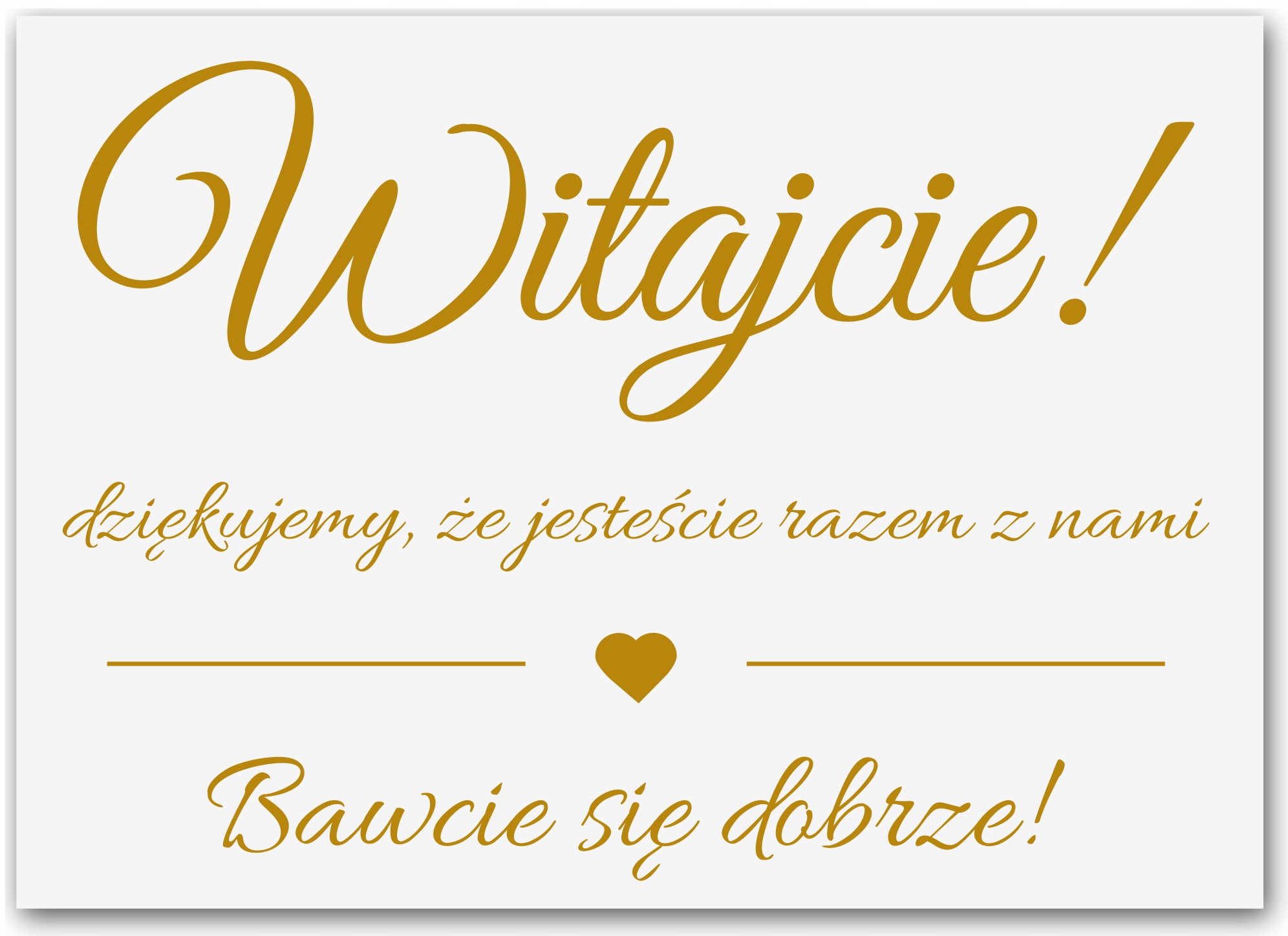 tablica powitalna wesele Witajcie Dziękujemy 70x50