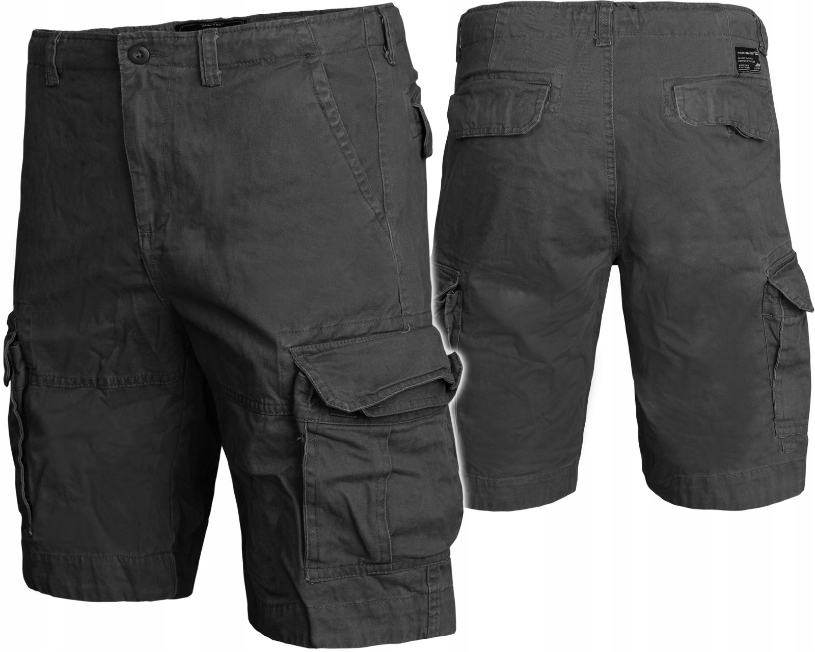 Krátké kraťasy pánské kapsáče Šortky Mil-Tec Vintage Prewash Černé S