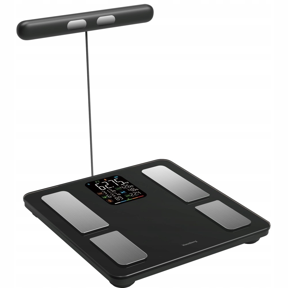 Elektronická koupelnová váha černá s analýzou složení těla Klausberg