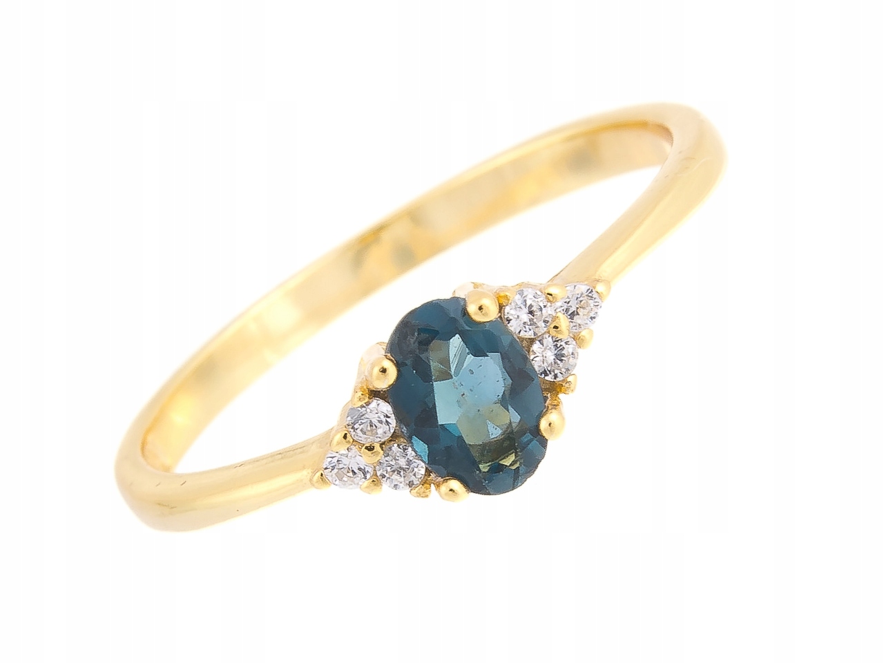 Stříbrný Prstýnek Prsten London Blue Topaz Přírodní VEL.25
