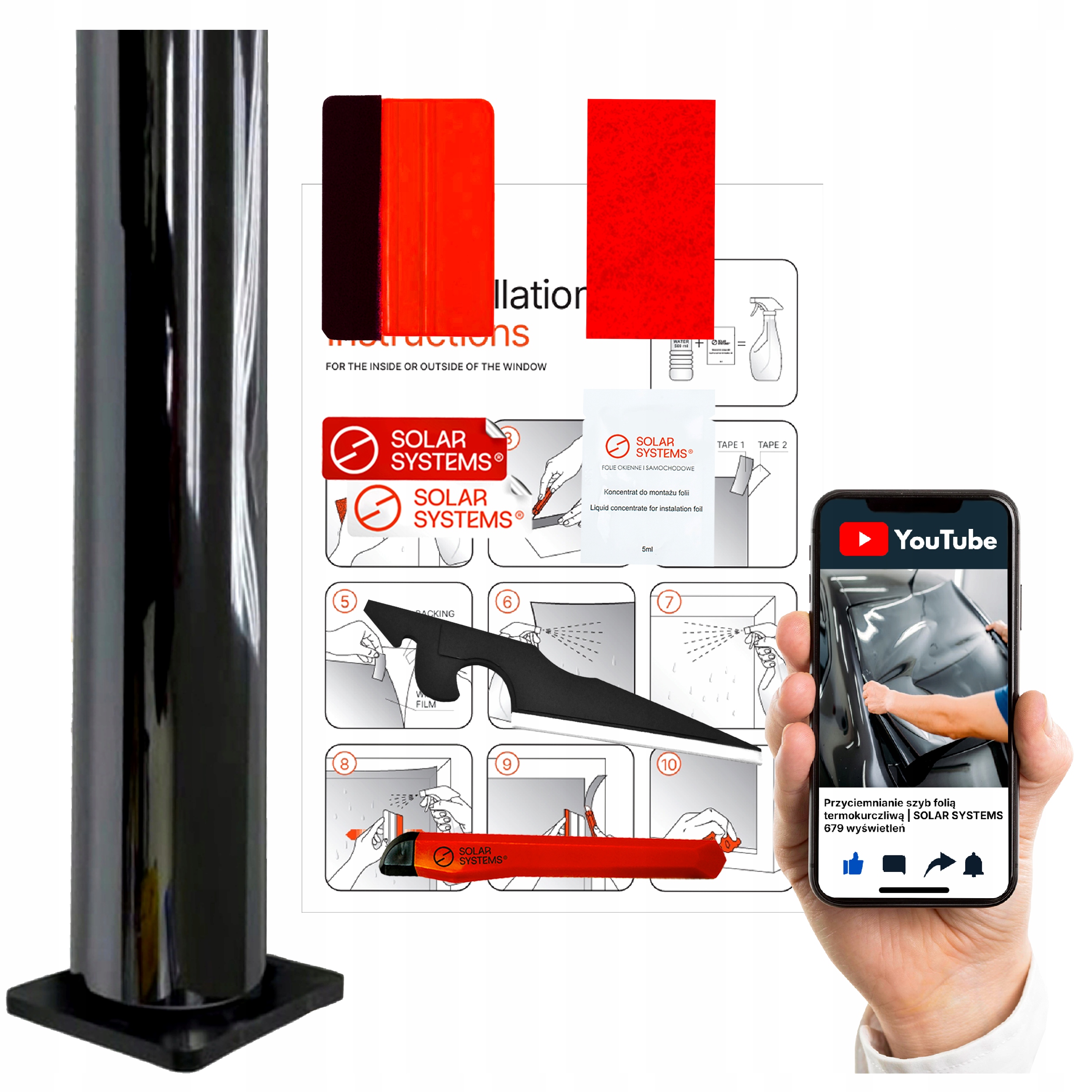 Fólie na tónování skel Black 95% 100x3M Smršťovací Solar Systems