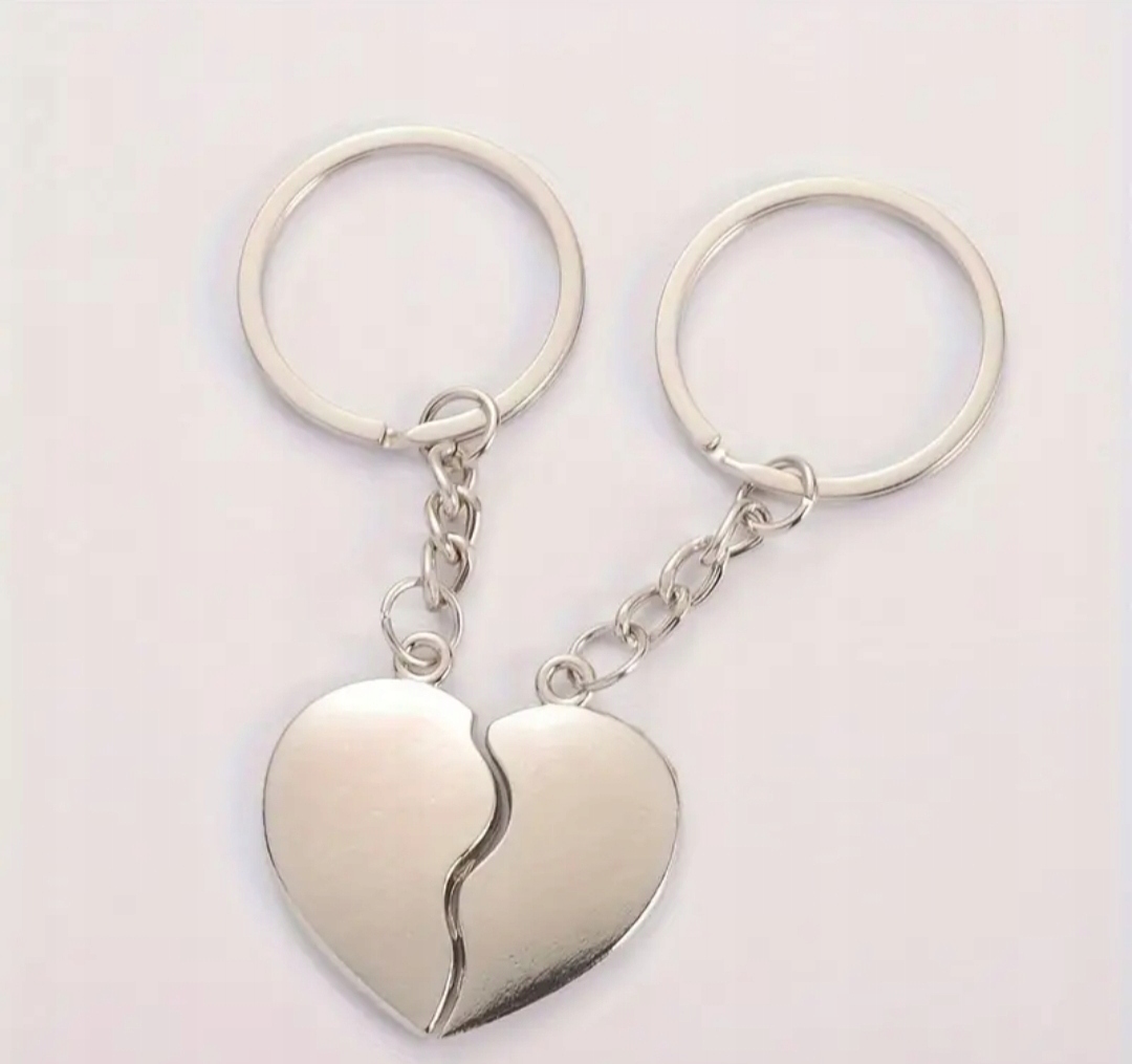 Brelok do kluczy Miłości dla Par dwie połówki Serca Łamane Walenty