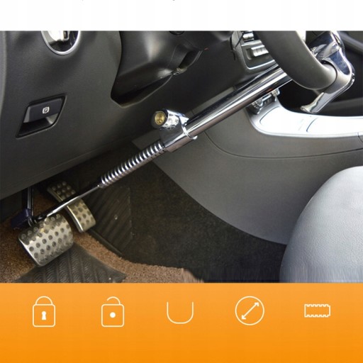 BLOKADY ANTYKRADZIEŻOW DO KIEROWNICA-PEDAŁ AUTA Waga produktu z opakowaniem jednostkowym 0.8 kg