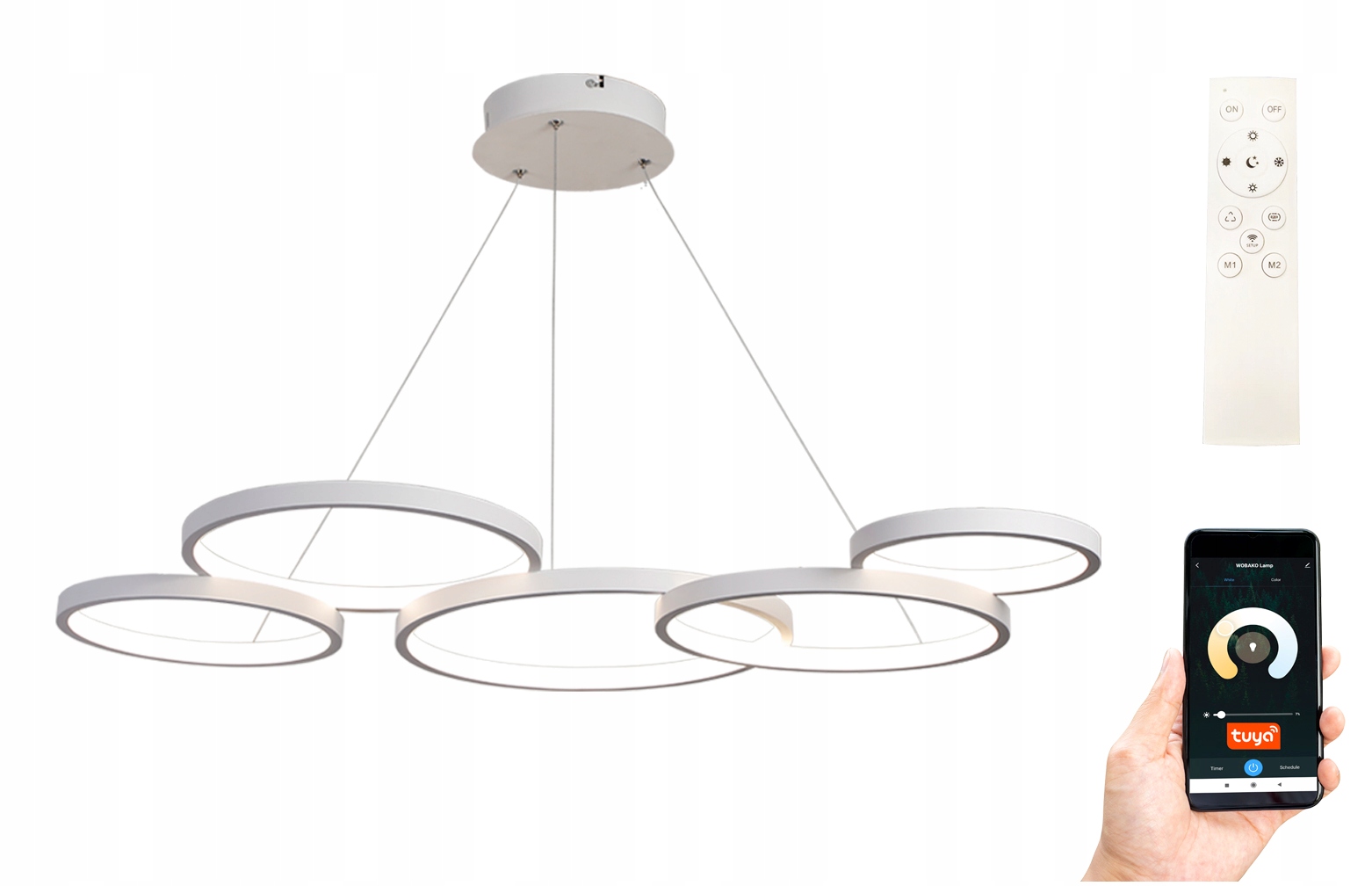 

Lampa Oslo pilot okręgi ring żyrandol Led 92cmTuya
