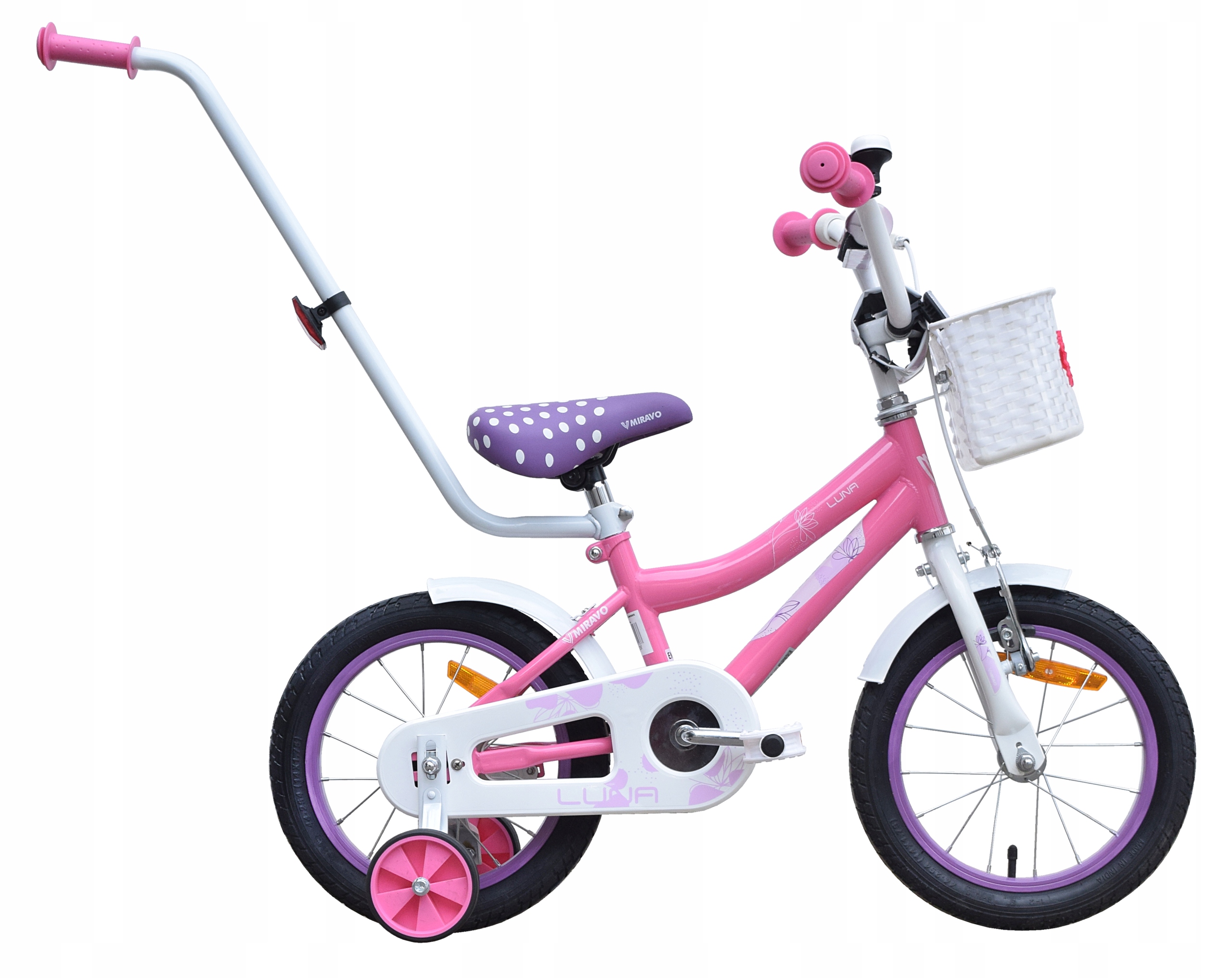 Rowerek Dziecięcy 14 Cali Rower Dla Dziewczynki Koszyk I Prowadnik