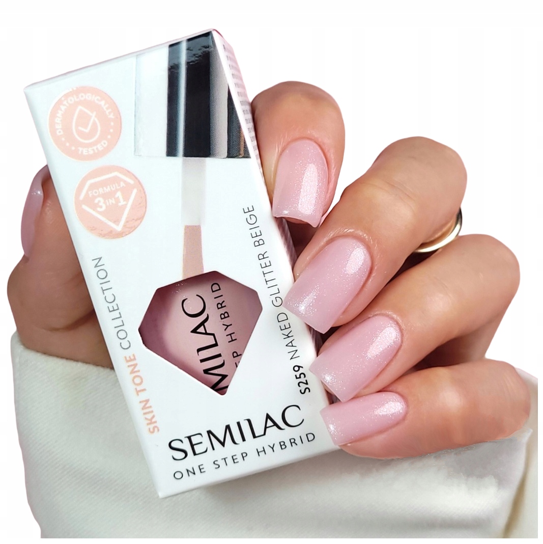 

Semilac One Step Hybrid S259 Naked Glitter Beige 3