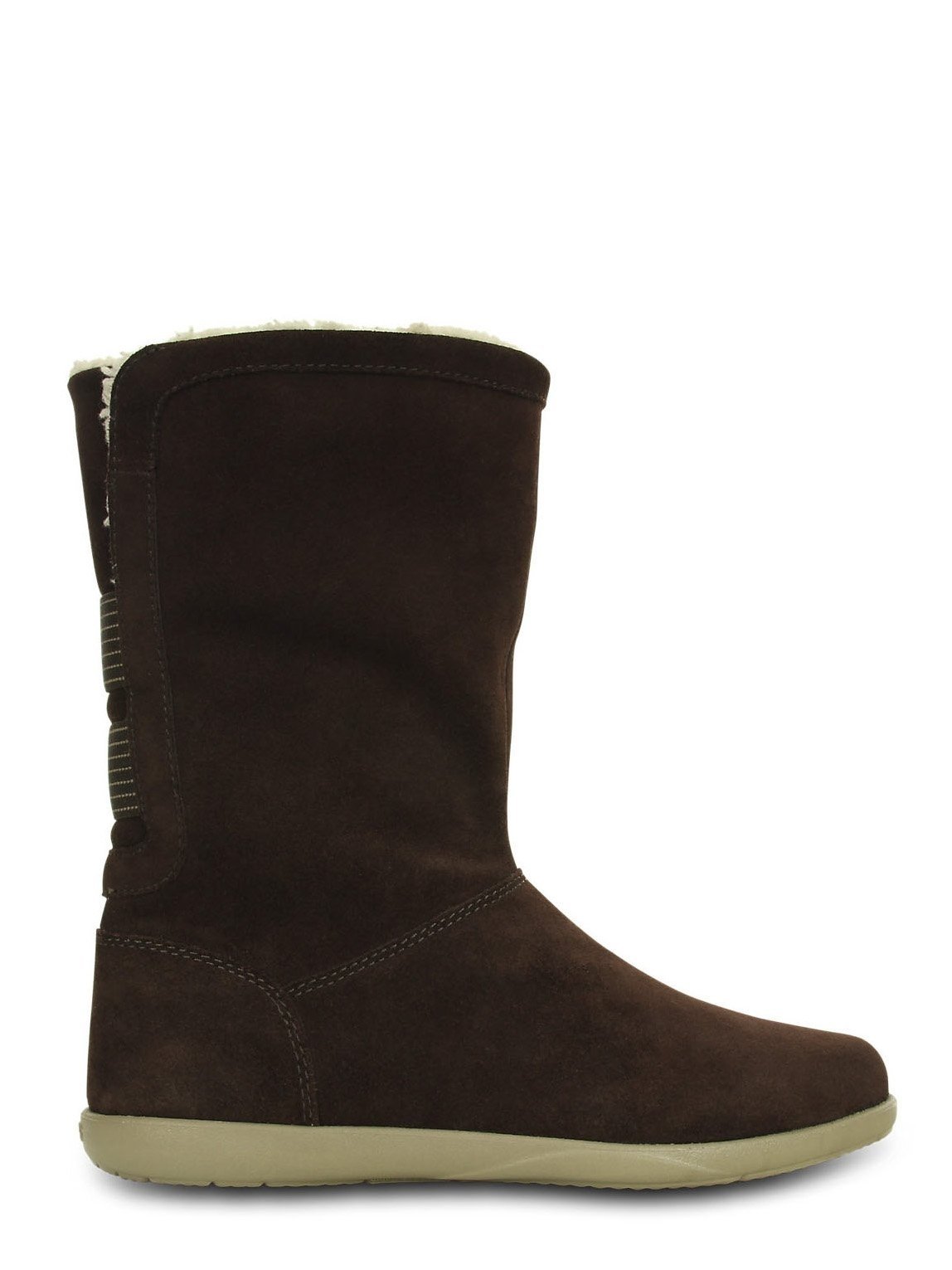 Crocs Sněhule Adela Foldover Fuzz Bootie Women W6 36,5 Mahogany/Khaki