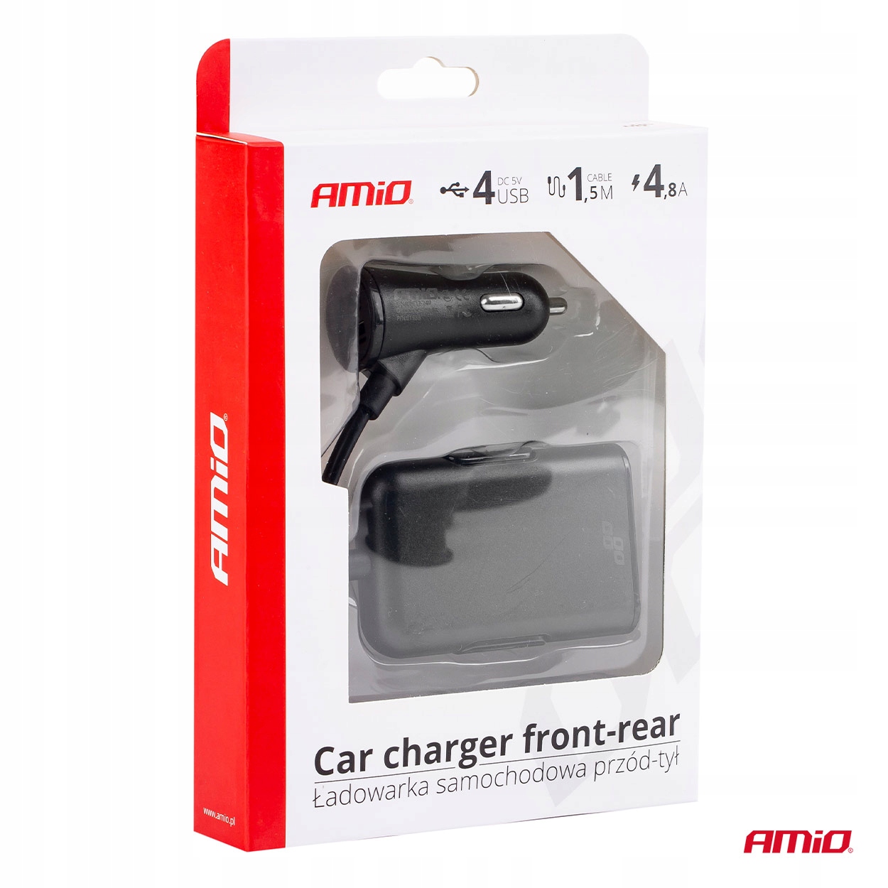 ŁADOWARKA SAMOCHODOWA USB PRZEDŁUŻACZ DO SAMOCHODU Złącza USB