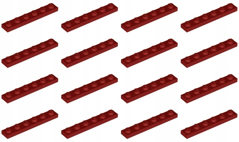 

Lego 3666 Płytka 1x6 czerwona ciemna (18g) 16 szt