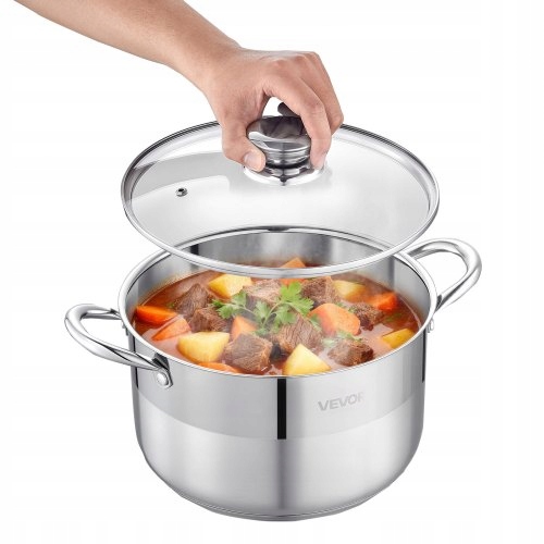 Vevor Hrniec Z Nerezovej Ocele 7.6L So Sklenenou Pokrievkou Indukcia Plyn