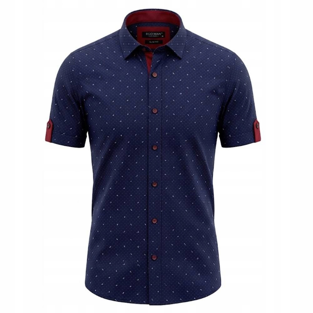 Ego Man košile pánská EKS-459 slim fit krátký rukáv 3XL tmavě modrá