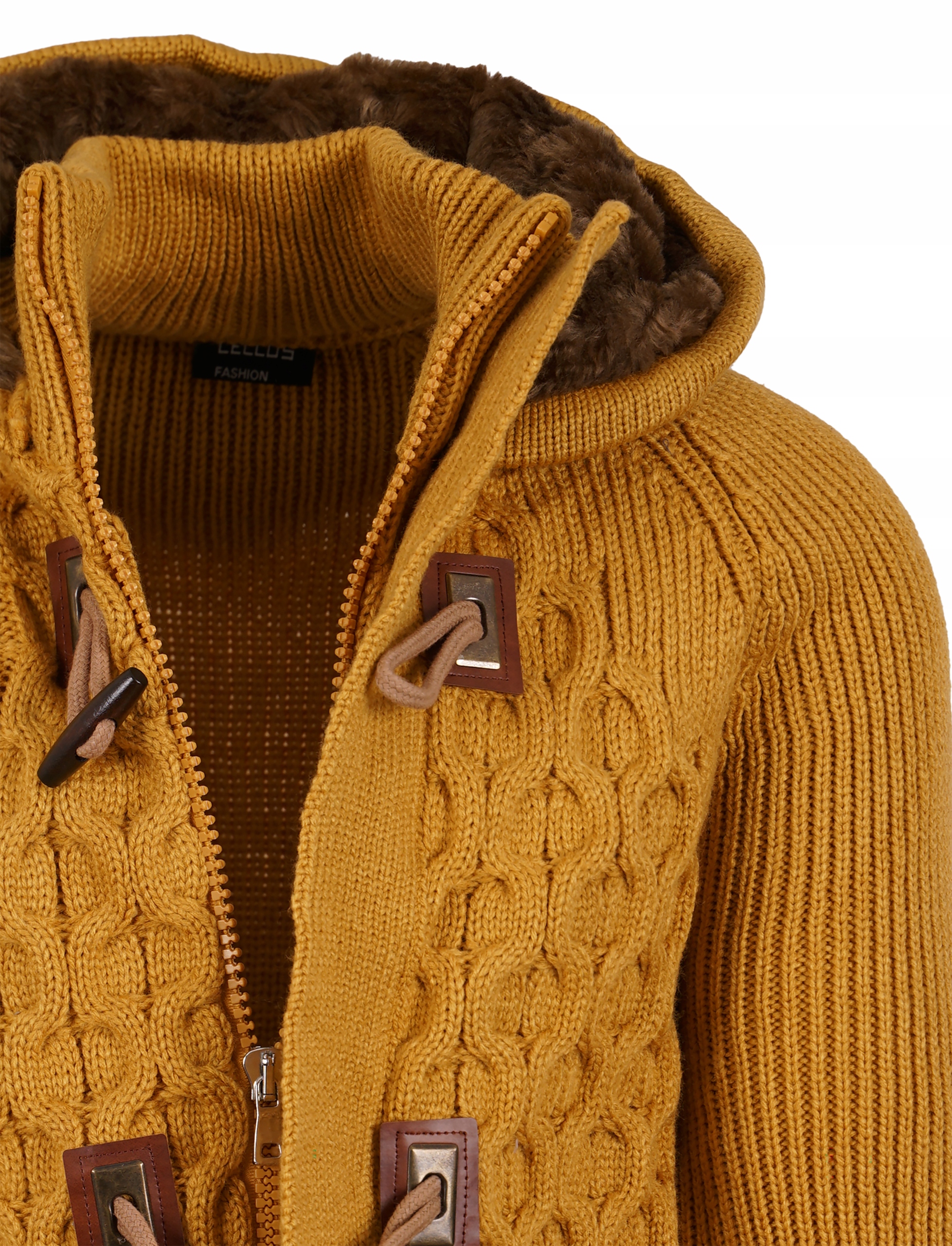 SWETER GRUBY ZIMOWY KARDIGAN ROZPIANANY WEŁNA M Zapięcie brak