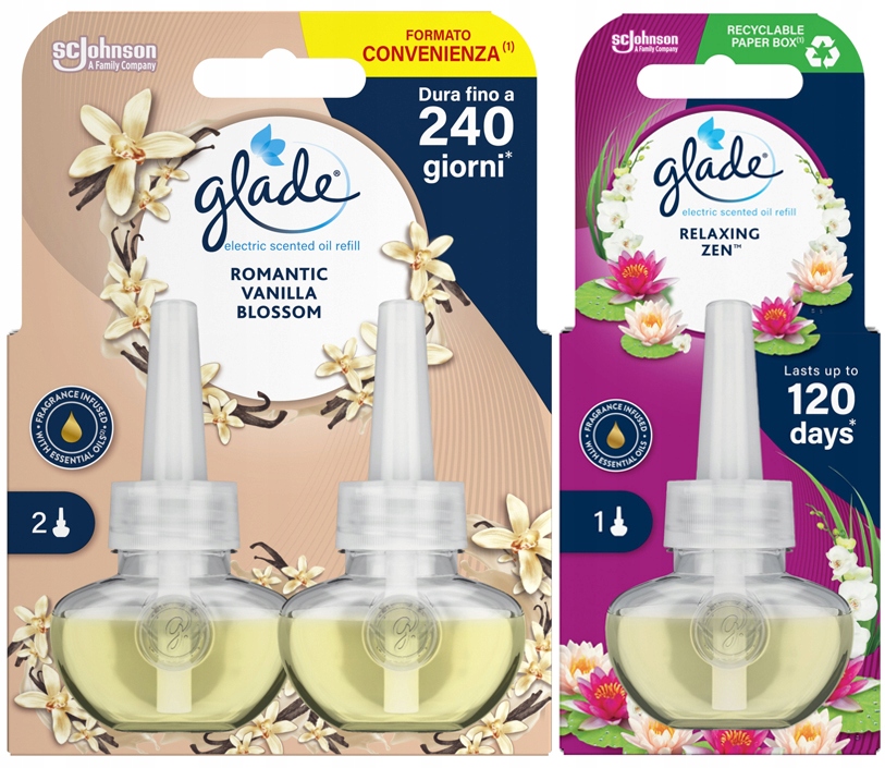 Levně Glade náhradní náplň Romantická Vanilka duo 2x20ml Relaxing Zen 20ml MIX