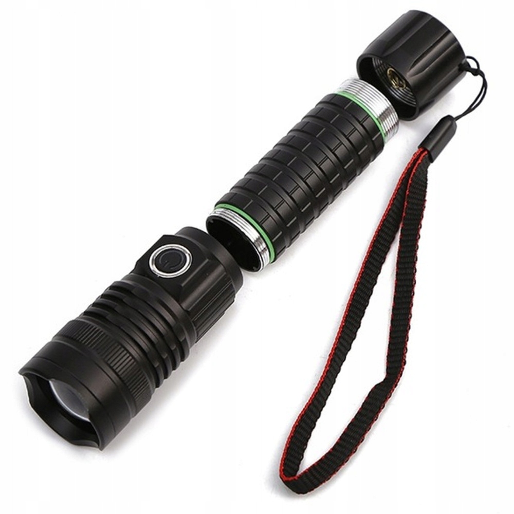 LATARKA WOJSKOWA TAKTYCZNA SUPER MOCNA USB Zasilanie akumulatorowe