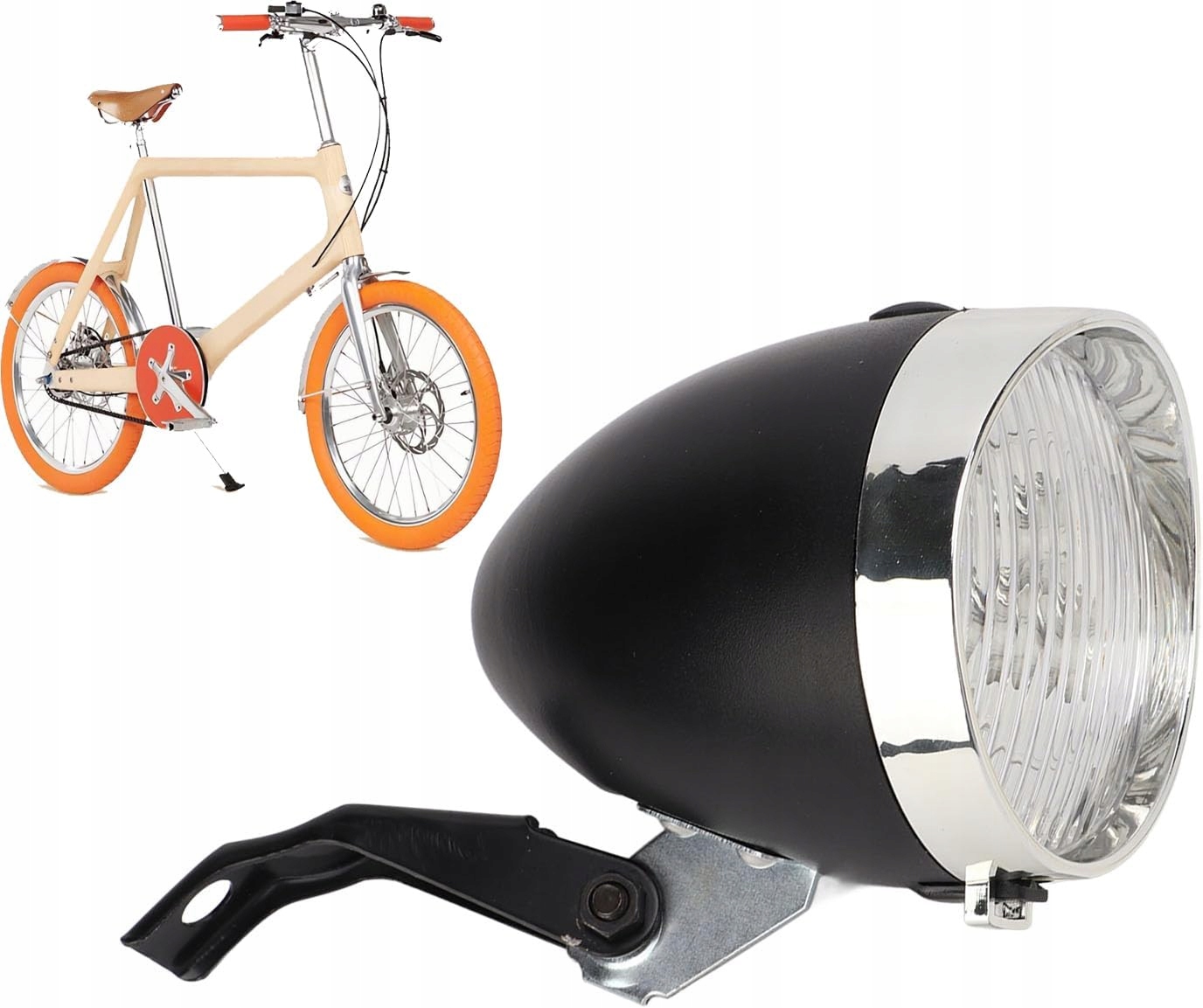 Retro Led Přední Cyklistická Lampa Na Řídítka, Voděodolná