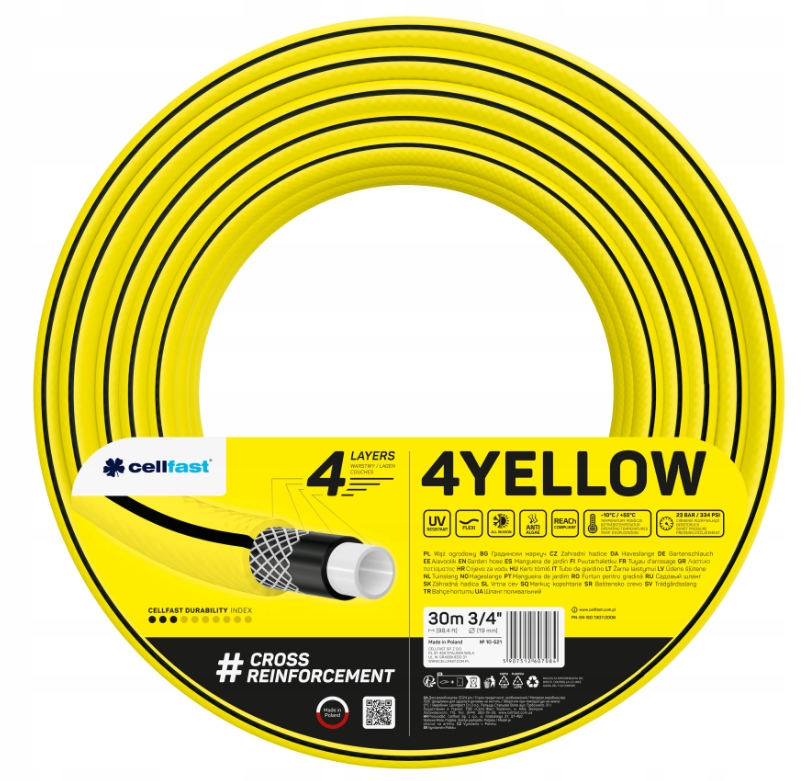 Wąż Ogrodowy 4 Yellow 3/4'' 30MB 10-521 Cellfast
