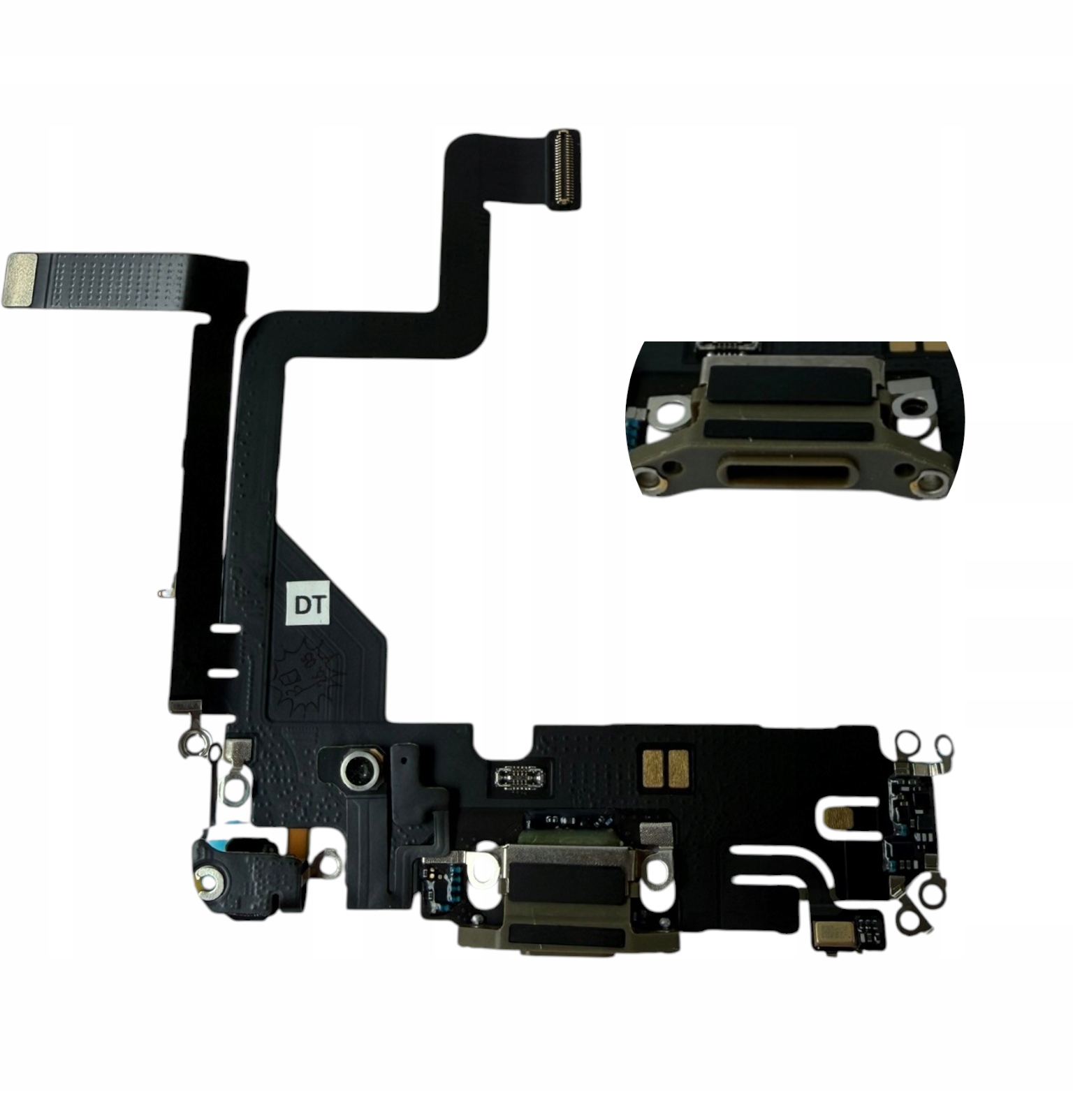 Org Usb konektor pro nabíjení, originální demontáž pro Apple iPhone 14 Pro, černý