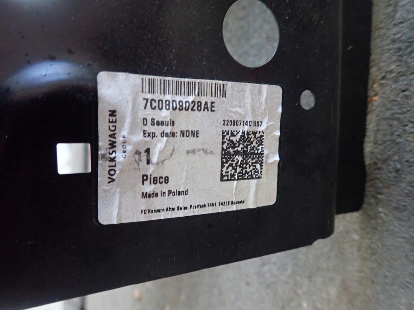 pillar right rear part side VW CRAFTER II MAN TGE 2017