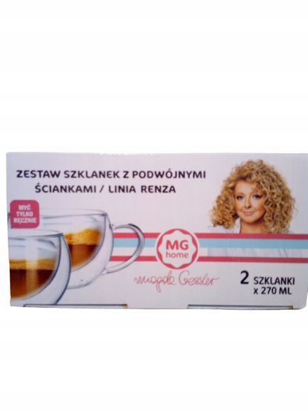 SZKLANKI TERMICZNE FILIŻANKI MAGDA GESSLER RENZE 2 SZT W ZESTAWIE Z RĄCZKĄ