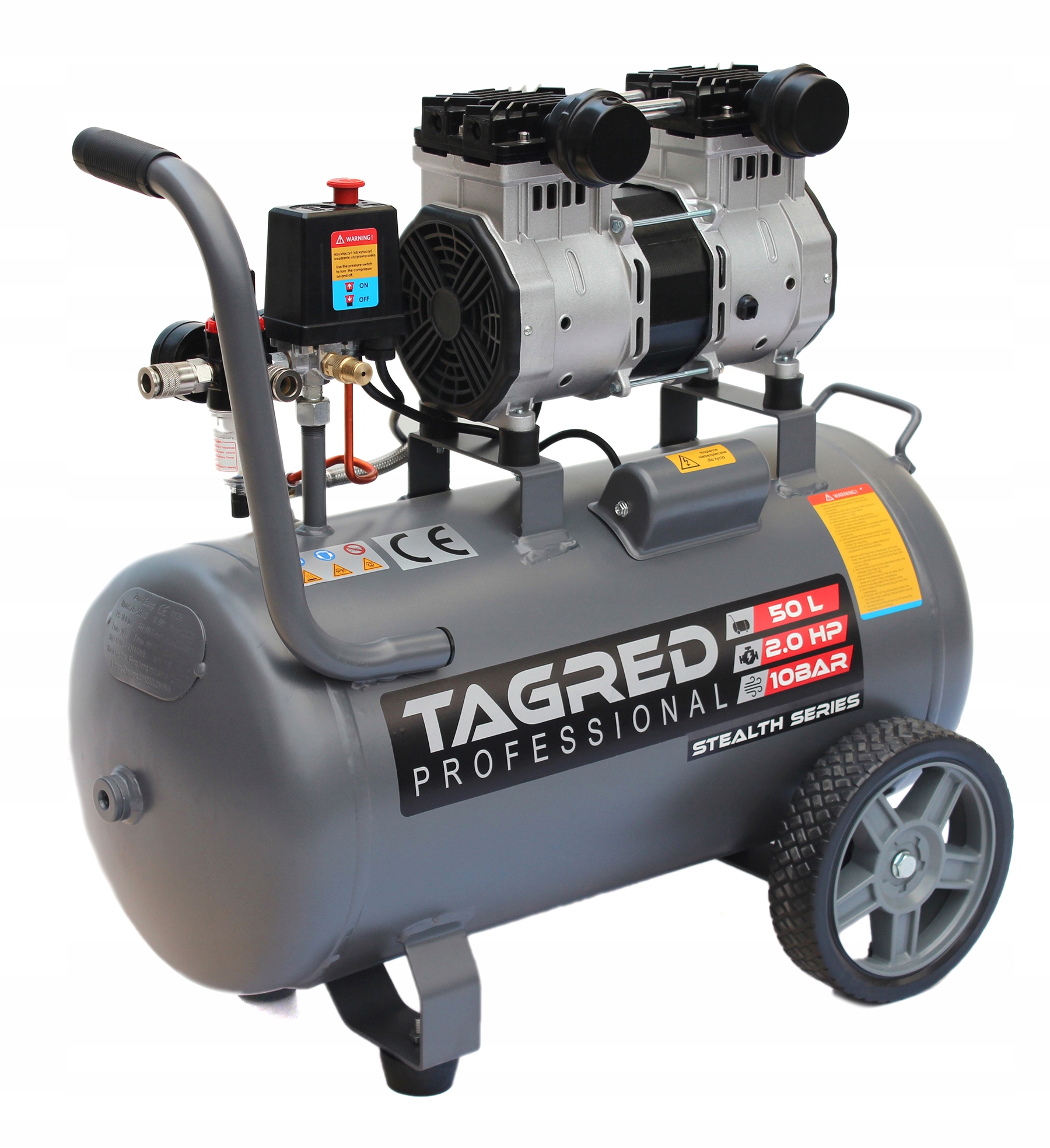 Kompresor bezolejowy Tagred TA3384 50 l 10 bar Model TA3384