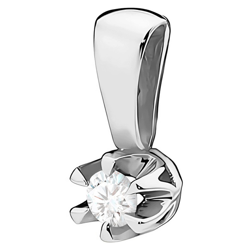 Krásná klasická Zlatá Závěska pr. 585 14k s briliantem 0,10ct Krabička