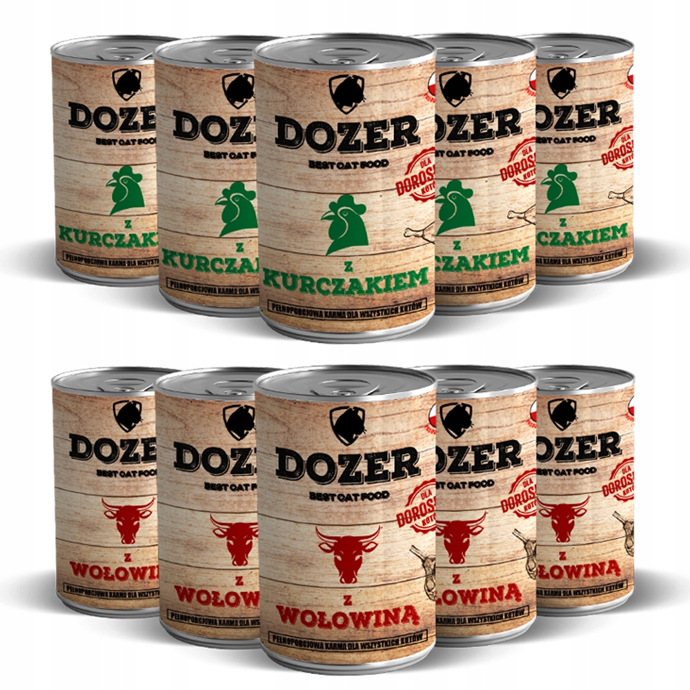 Levně Dozer vlhké krmivo mix chutí 10 x 800g