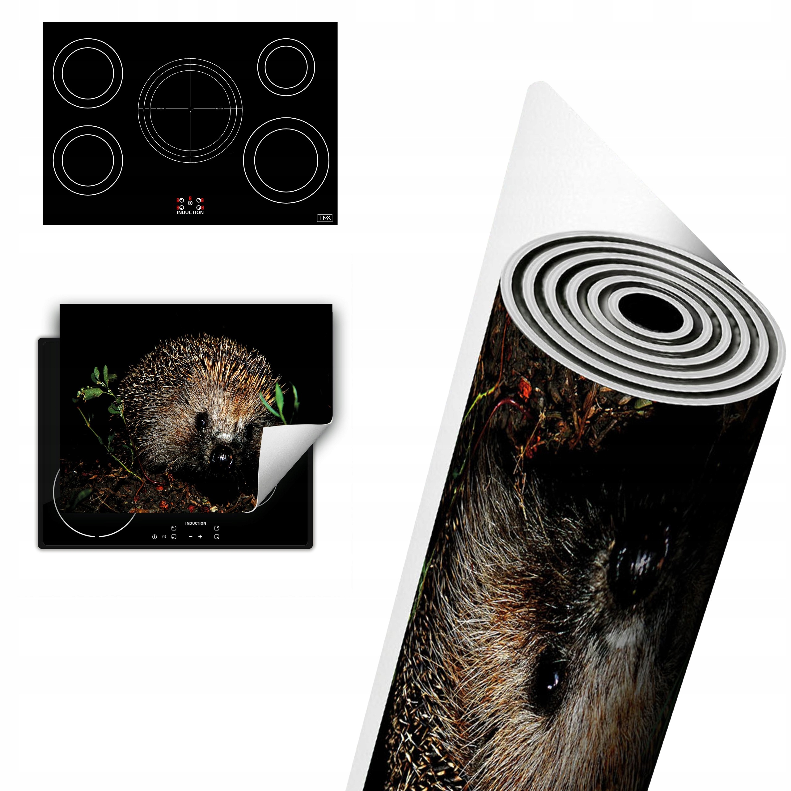 Vinylová Ochranná Deska Na Indukci 80x52 černá ježek