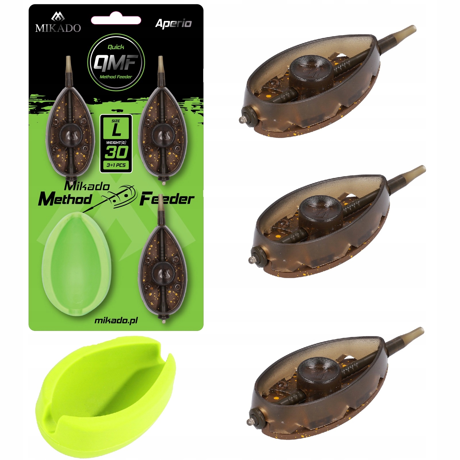 Mikado Method Feeder Aperio L- Koszyki 3 x50g+ Foremka AMFA-QMF-SET-3L-50B