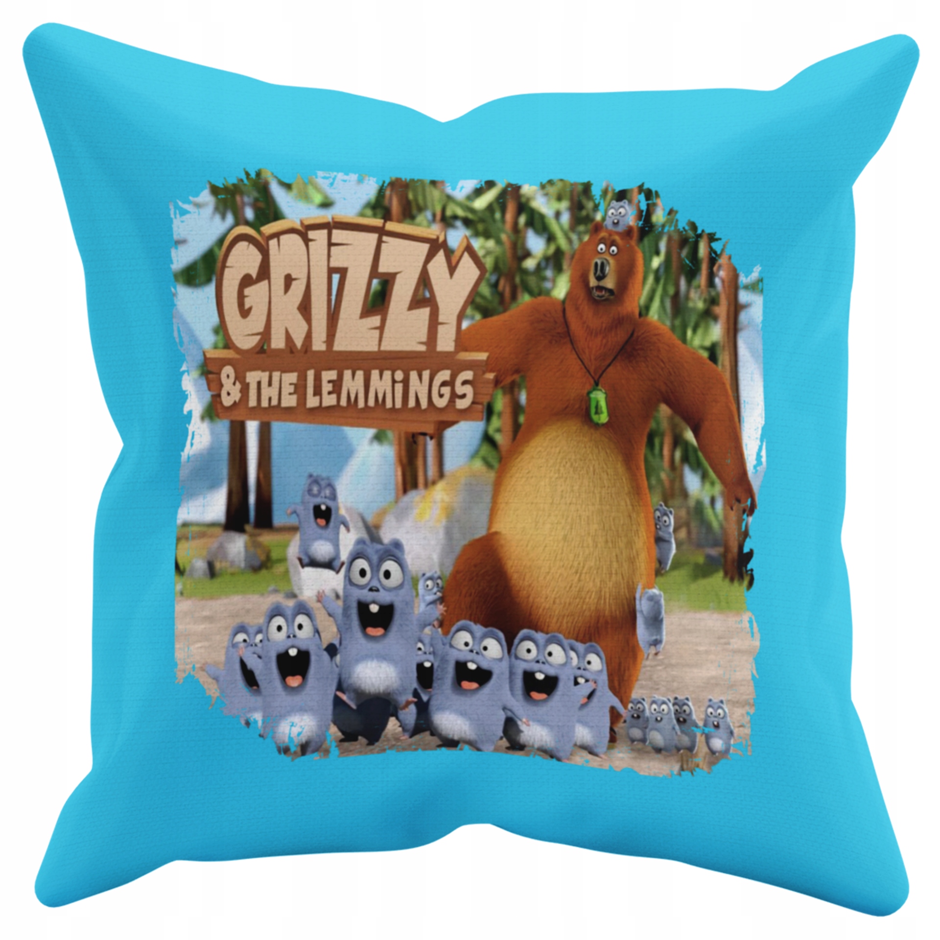 POSZEWKA NA PODUSZKĘ JAŚKA DO PRZEDSZKOLA LEMMINGI + IMIĘ GRATIS Kolor dominujący odcienie niebieskiego