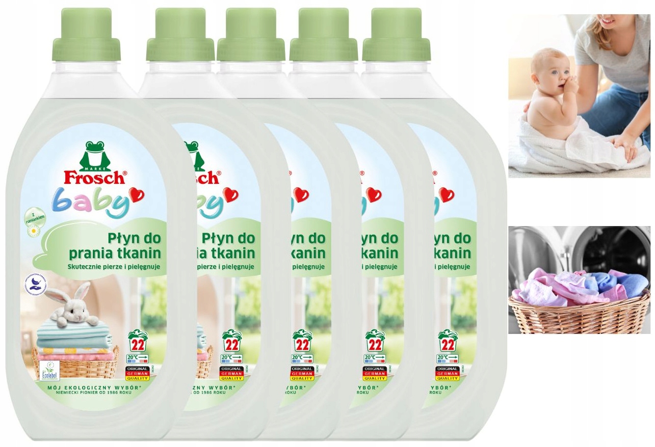Levně Frosch Baby Ekologický Koncentrát Tekutý prací prostředek na tkaniny Barva Bílá 1,5L x5