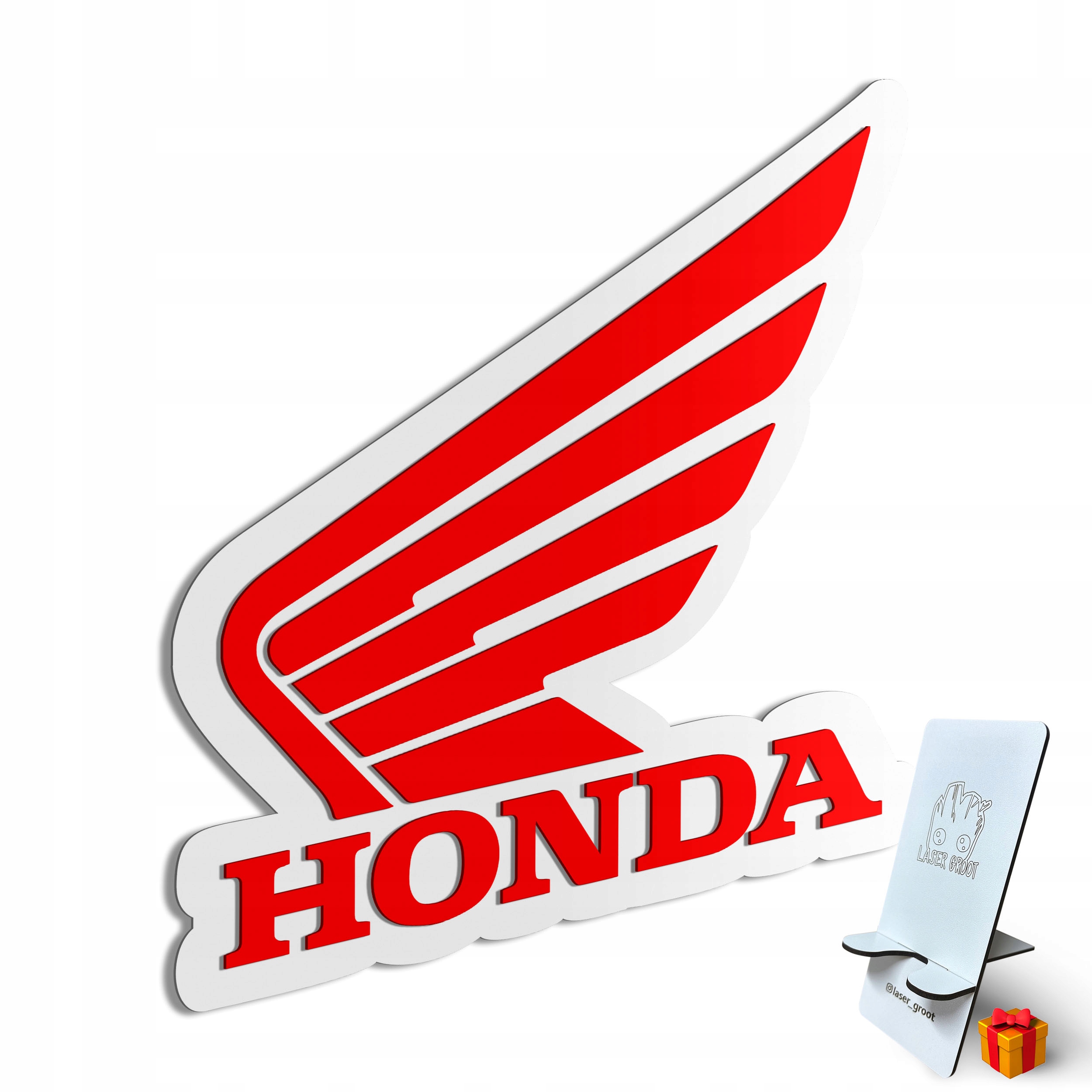 Dřevěný 3D obraz Honda Logo Nástěnná Dekorace Dárek