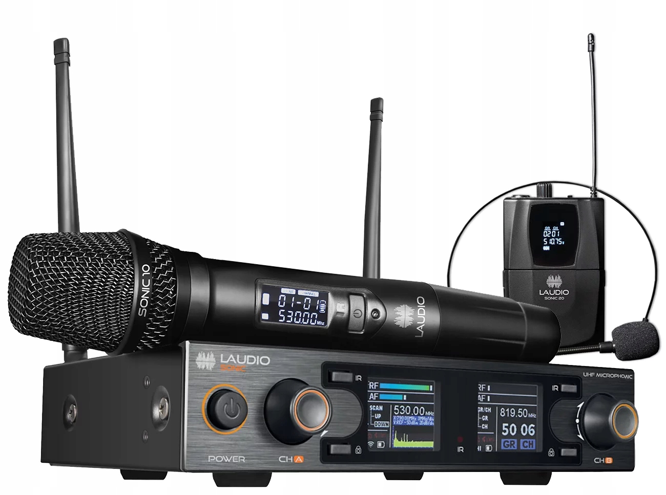 Bezdrátové mikrofony Laudio Sonic 230 Sada ruční náhlavní mikrofon
