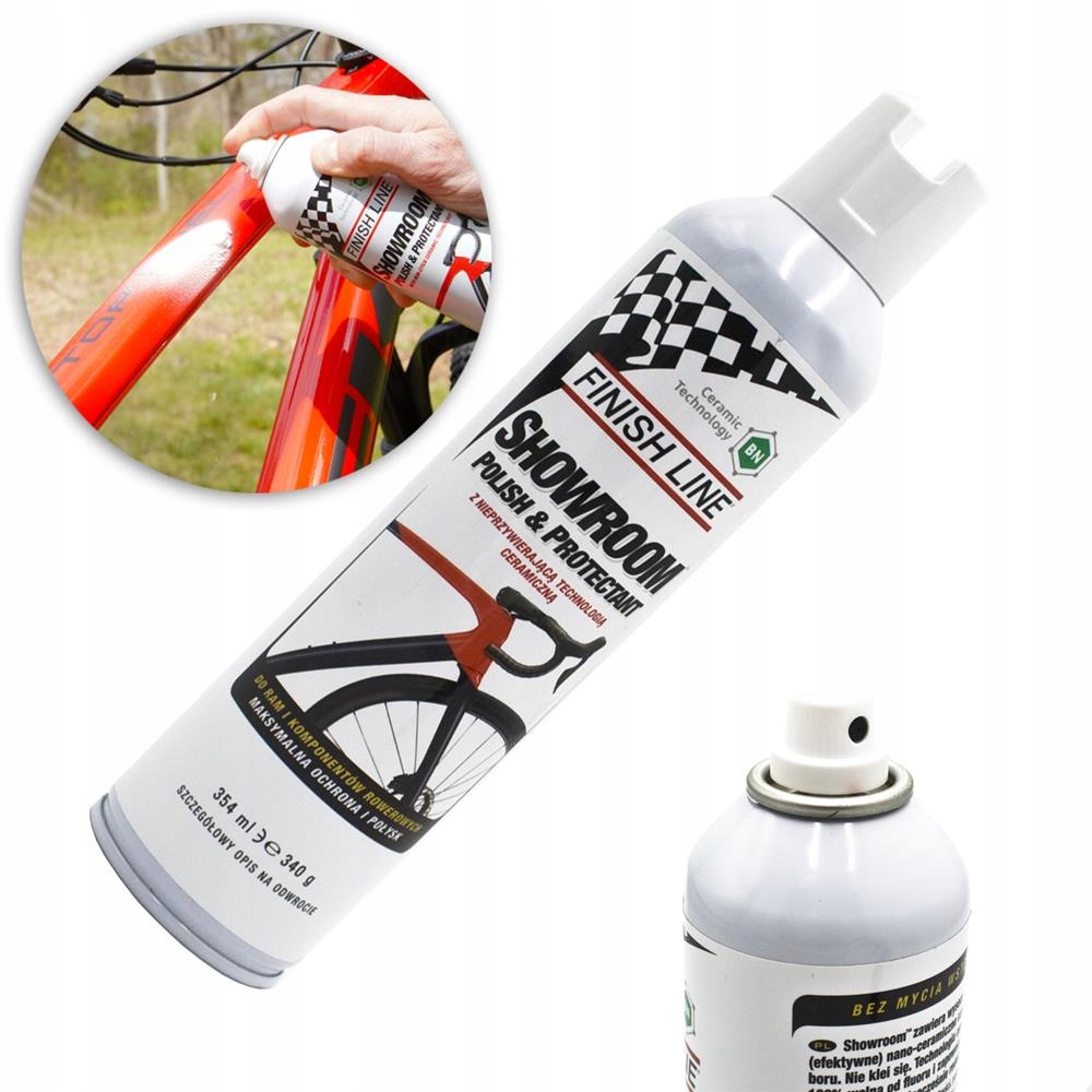 Płyn spray Finish Line Showroom Bn do pielęgnacji konserwacji rowerów 354ml